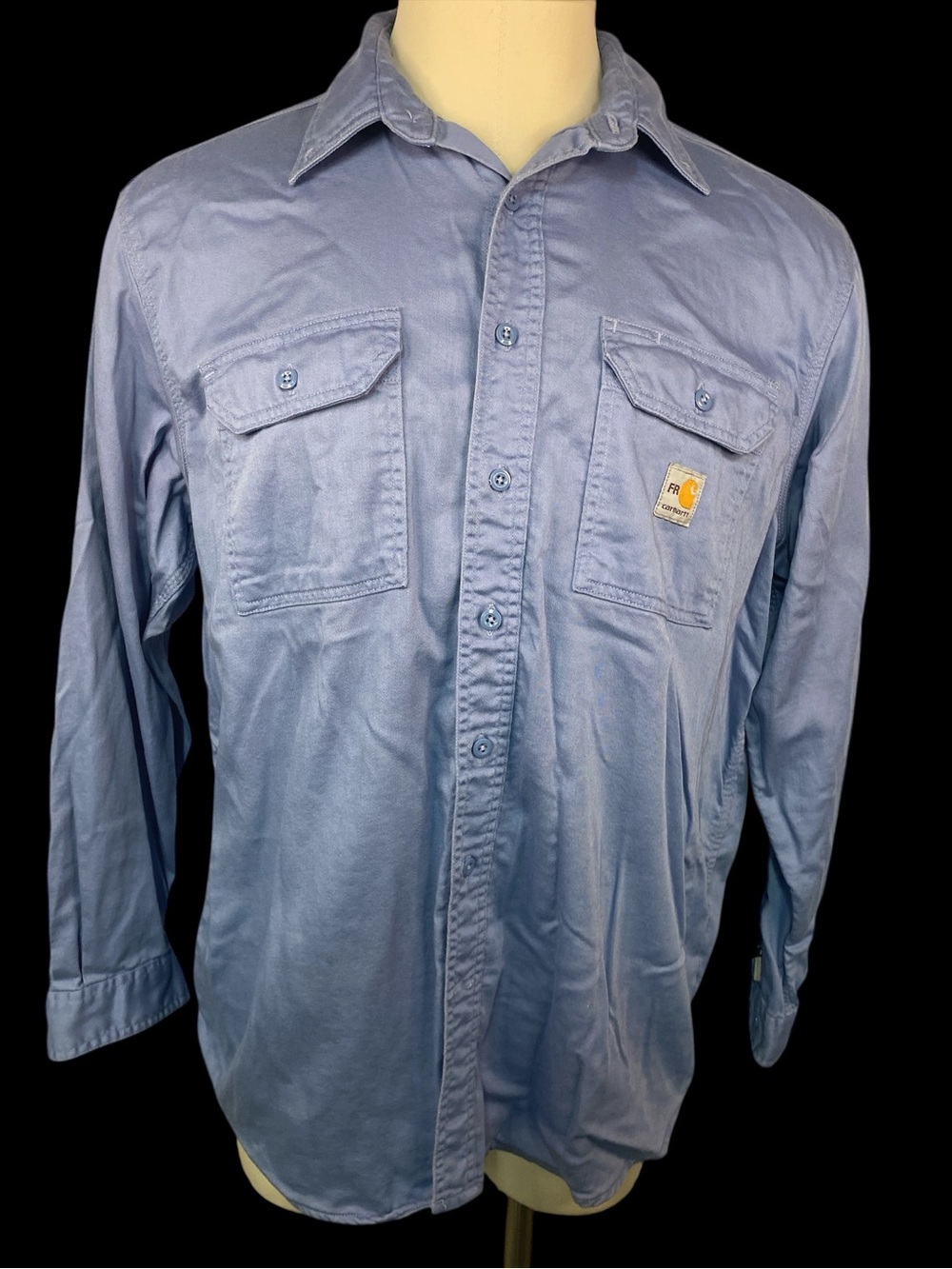 Carhartt FR  Blue Long Sleeve Button-Front Utility Work Shirt Men’s XL